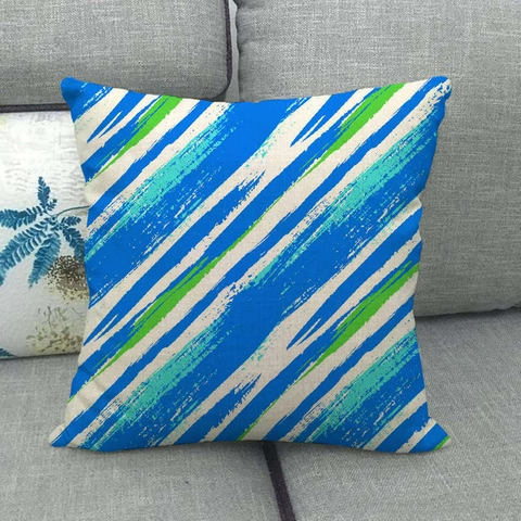 Dekorativer Kissenbezug Leinenmischung Geometrische Abstrakte Aquarell Kunst Quadratische Kissenhülle Haus Sofa Deko