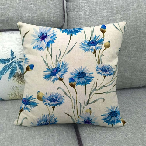Funda de Cojín Decorativa de Lino Vintage Cuadrada Para Sofá Coche Sala de Estar Decoración del Hogar Estampado Artístico Varios Diseños Sin Relleno