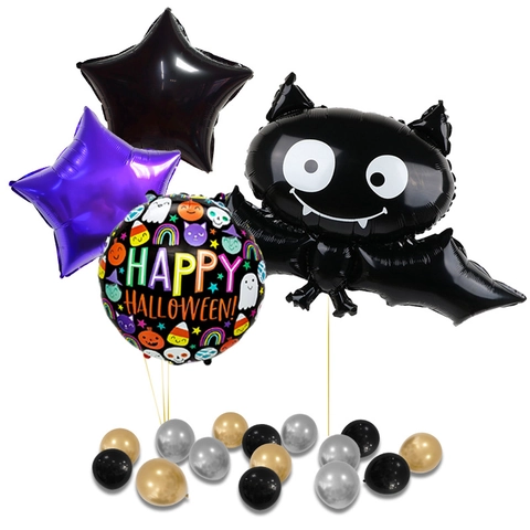 Halloween Party Balloon Set Aluminum Foil Latex Pumpkin Bat Spider Witch Star Decorative Balloons For Haunted House Decoration