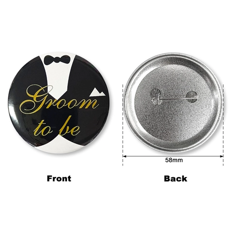 Round Wedding Badges Tinplate Pin Groom To Be Team Groom Bachelor Party Decorations Groomsmen Accessories