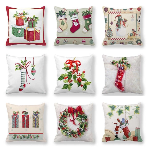 Weihnachts Kissenbezug Dekorative Kissenhülle Pfirsichhaut Mikrofaser Quadratisch Weihnachtsbaum Schneemann Weihnachtsmann Feiertag Wohnkultur