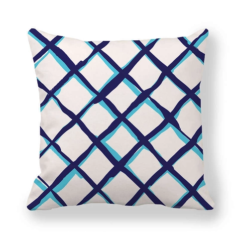 Geometrischer Gitter Kissenbezug Pfirsichhaut Dekorativer Quadratischer Kissenhülle Für Sofa Wohnzimmer Heimdekor