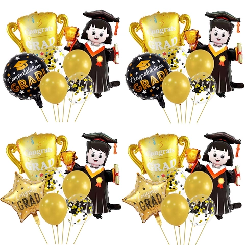 Abschlussballon Kollektion Aluminiumfolie Latex Trophäe Student Form Party Dekoration Herzlichen Glückwunsch Zeremonie