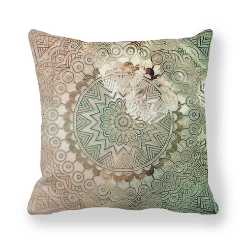 Quadratischer Kissenbezug Dekokissen Verdicktes Pfirsichhaut Samt Polyester Druck Nordische Landschaft Mandala Galaxie Dekoration
