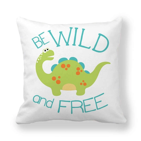 Cartoon Dinosaur Alphabet Pattern Decorative Pillowcase For Kids Room Polyester Peach Skin Cushion Cover Home Decor