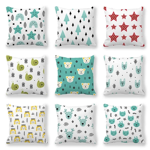 Cartoon Dier Perzikhuid Decoratieve Kussenslopen Scandinavische Stijl Kussenhoezen Voor Sofa Home Decor Kinderkamer