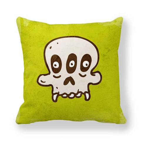 Cartoon Totenkopf Serie Pfirsichhaut-Samt Kissenbezug Künstlerisch Monster Skelett Quadratischer Kissenbezug Für Sofa Deko