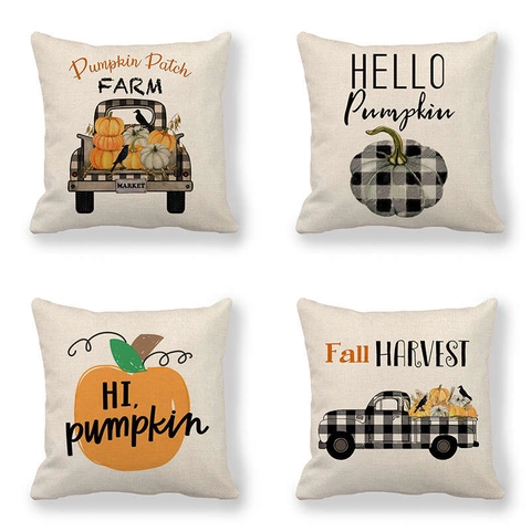 Halloween Kürbis Herbst Ernte Kissenbezug Leinen Rustikale Farmhouse Dekorative Kissenhülle Couch Home Sofa Dekor