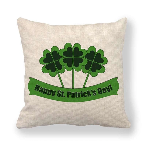 Fundas de Almohada de Lino Rústico San Patricio Funda de Cojín Decorativa Tema de Festival Irlandés Sofá Hogar