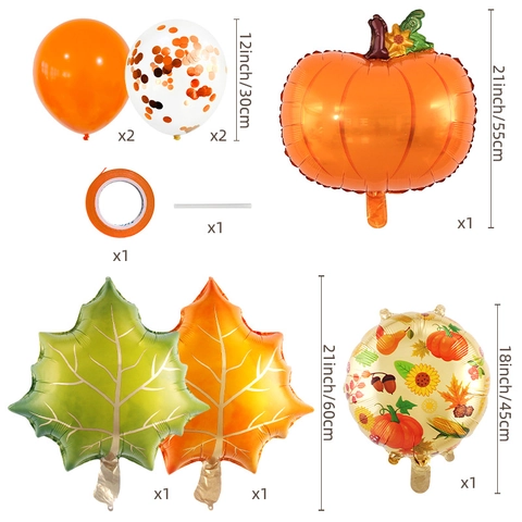 Palloncini Ringraziamento Alluminio Lattice Raccolto Autunnale Zucca Foglia Acero Ghianda Girasole Decorazione Festa