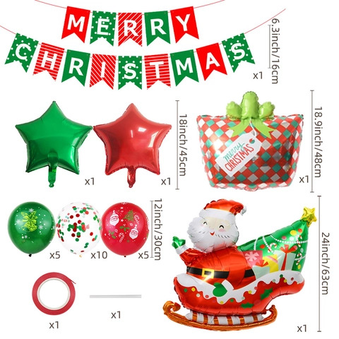Decorazione Natale Palloncino Banner Alluminio Lattice Babbo Natale Slitta Stella Motivo Festa Festiva Oggetti Scena