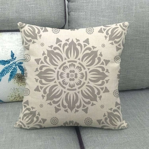 Fundas De Cojín Geométricas De Mandala De Lino Estilo Bohemio Étnico Funda De Almohada Cuadrada Para Sofá