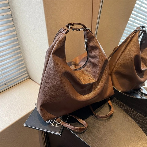 Minimalistische Hobo Tasche Aus PU Leder Mit Pfirsichhaut Narbung Große Kapazität Schultertasche Für Damen Alltag
