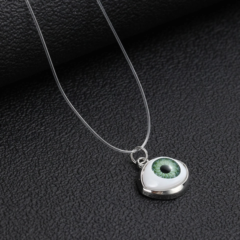 Realistische Böse Blick Anhänger Halskette Für Damen Unsichtbare Angelschnur Kette Zinklegierung Glas Augapfel Halskette