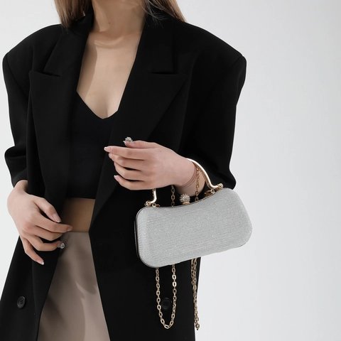 Damen Glitzer Abendtasche Elegant Funkelnd Strass Party Handtasche Mit Metallgriff Kettengurt Hochzeit Clutch
