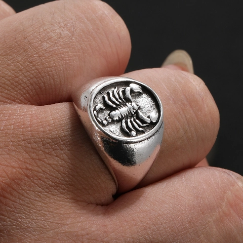Vintage Alloy Scorpion Relief Ring Retro Punk Gothic Biker Style Jewelry For Men And Women Silver Color