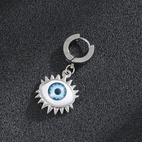 Vintage Boze Oog Roestvrij Stalen Oorbellen Blauwe Turkse Oog Hanger Oorbellen Voor Heren Dames Punk Sieraden