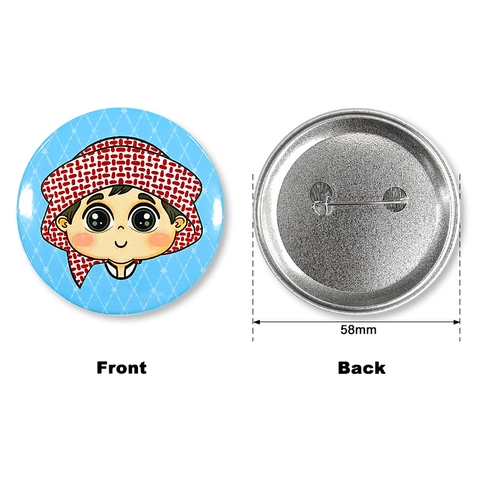 Middle Eastern Festival Tinplate Badge Creative Eid Ramadan Party Decoration Cartoon Moon Star Round Pin For Celebration Gifts