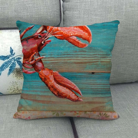 Strand Meer Stil Leinen Kissenbezug Retro Nautisch Küsten Druck Dekorative Kissenhülle Für Sofa Haus Dekor