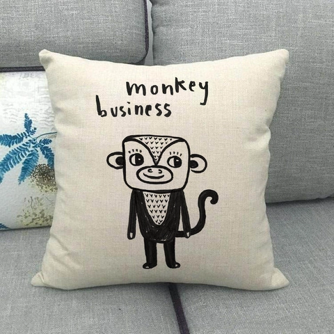 Fodere Per Cuscini Decorative In Lino Con Stampe Di Animali E Lettere Quadrato Minimalista Nordico Arredamento Casa