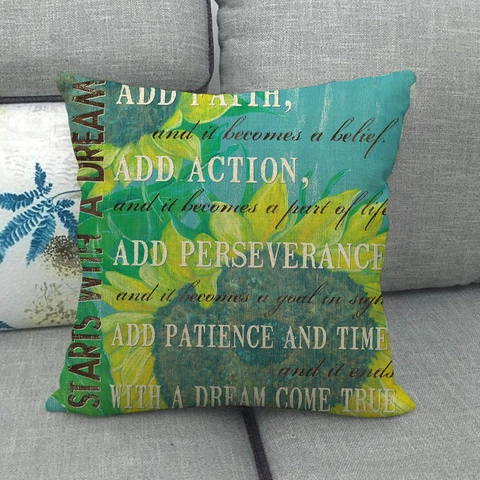 Vintage Sunflower Linen Throw Pillow Case Decorative Square Cushion Cover For Sofa Couch Home Living Room Decor