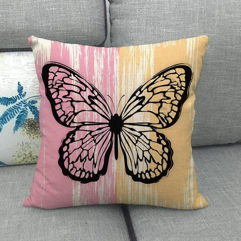 Fodera Per Cuscino Farfalla Floreale Lino Acquerello Stile Rustico Copricuscino Per Divano Soggiorno Vintage Decorativo