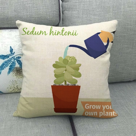 Fodera Per Cuscino Con Motivo Cactus E Piante Grasse Lino Quadrata Federa Per Divano Decorazione Casa Stile Giardino