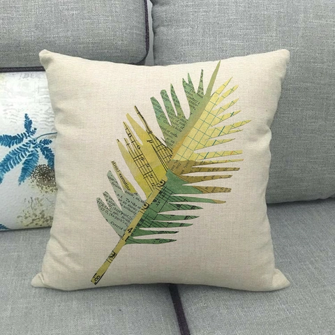 Tropische Ananas Monstera Bladeren Linnen Kussensloop Decoratieve Kussenhoes Voor Thuis Bank Kantoor Slaapkamer