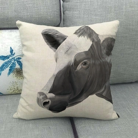 Schotse Hooglander Schaap Dierenprint Linnen Decoratieve Kussenhoes Vierkant Kussensloop Voor Thuis Sofa Woonkamer Decor
