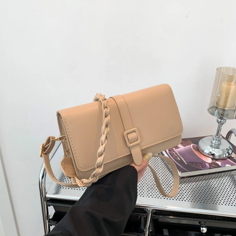 Bolso Cuadrado Pequeño de Cuero PU para Mujer Con Asa Trenzada Correa de Hombro Ajustable Bolso Retro Vintage