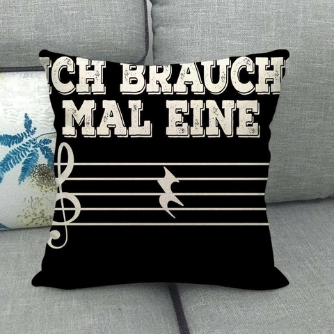 Modern Minimalist Music Piano Note Vinyl Record Printed Linen Cushion Cover For Home Sofa Decor Musicians Artistic Gift