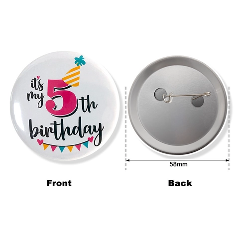 Cartoon Round Birthday Badge Tinplate Pin Number Anniversary Decoration Party Supplies For Kids Children Celebration Gifts