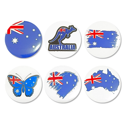 Épinglettes De Badge Rond En Fer Blanc Sur Le Thème Du Drapeau National Australien Avec Kangourou Papillon Carte Pour Fan