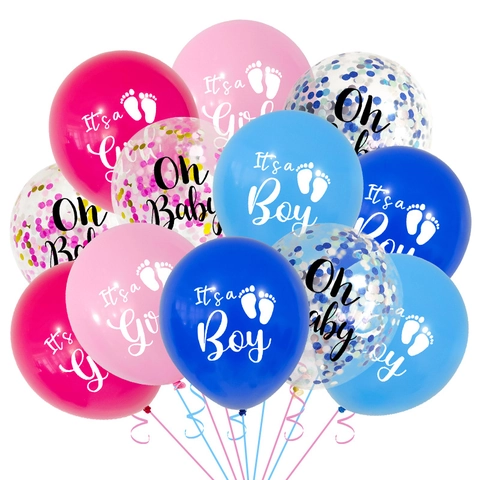 Palloncino in Lattice per Rivelazione Genere Decorazione Baby Shower Tema It's A Boy Girl Motivo Impronta Palloncino Rotondo