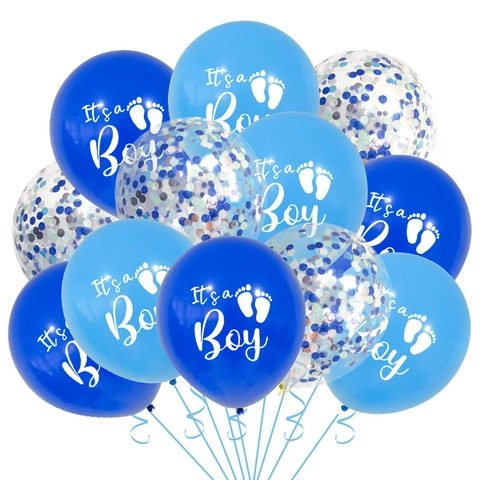 12 Inch Gender Reveal Balloons Latex Baby Shower Decorations With Confetti It Is A Boy Or Girl Printing Party Decor