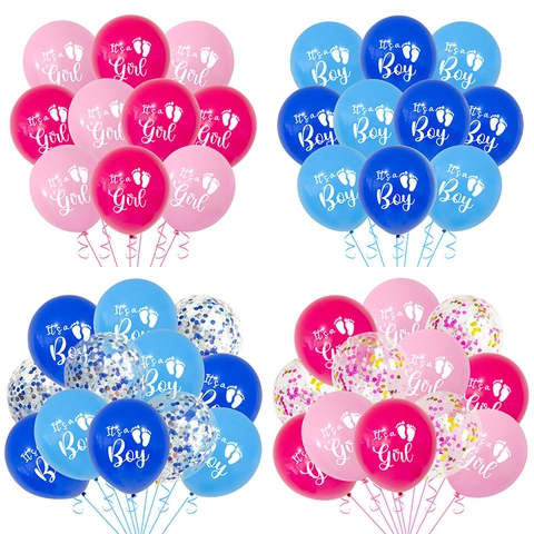 Palloncini In Lattice Per Decorazione Festa Baby Shower Gender Reveal Stampati Con Confetti E Nastri