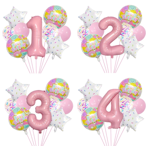 Palloncino Tema Caramelle Alluminio Lattice Gelato Dolce Macaron Rosa Decorazione Per Festa Di Compleanno Per Bambini