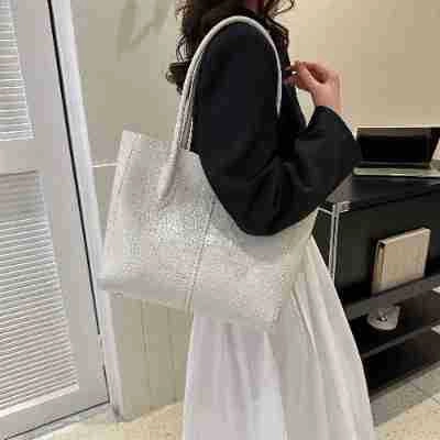 Borsa Tote Donna Grande Capacità Motivo Coccodrillo Pelle PU Borsa a Tracolla Pendolare Moda Borsa a Mano Ufficio Regalo