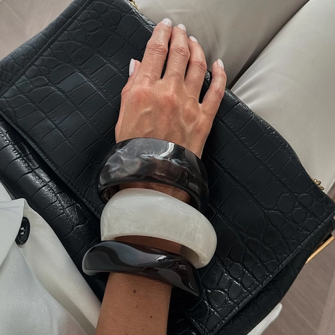 Klobiger Armreif Armband Unregelmäßig Geometrisch Harz Acryl Poliert Metall Retro Vintage Minimalist Statement Schmuck Damen