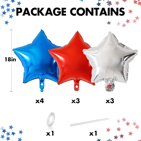 Star Foil Balloons Set Aluminum Film Mylar Pentagram Balloons Metallic Finish For Birthday Wedding Party Decoration