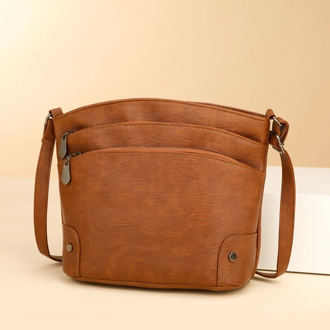Borsa A Tracolla Vintage Da Donna Pelle PU Borsa A Spalla Tasche Multiple Con Cerniera Grande Capacità Borsa Messenger Casual