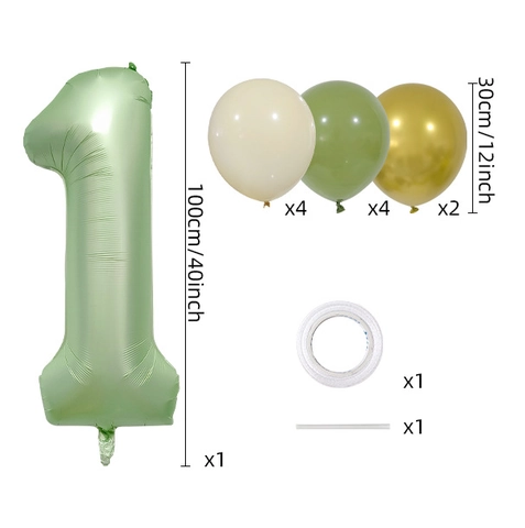Σετ Μπαλόνια Sage Green Olive Gold Μεγάλος Αριθμός Μπαλόνια Λατέξ και Αλουμινίου για Διακόσμηση Πάρτι Γενεθλίων Γάμου Επετείου