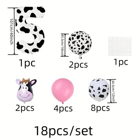 Palloncini Di Compleanno Con Stampa Mucca Alluminio Lattice Decorazioni Per Feste A Tema Fattoria Bambini Decorazione Testa Di Animale