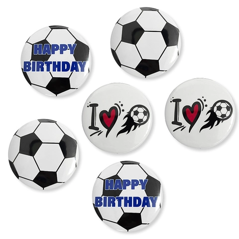 Spille Calcio In Latta Distintivi Buon Compleanno Decorazioni Festa Sportiva Regali Celebrazione Rotondi