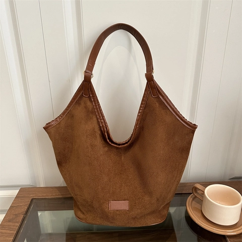 Große Schultertasche Aus Wildlederimitat Leopard Print Tote Vintage Minimalistische Unterarm Handtasche Für Damen