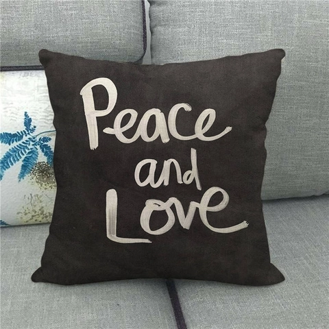 Linnen Decoratieve Kussensloop Vierkante Kussenhoes Engelse Letter Zegen Citaat Voor Sofa Huis Decoratie Landelijke Stijl