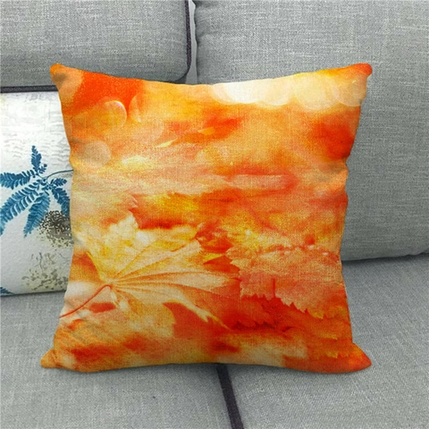 Fodera Per Cuscino In Lino Con Foglie Di Acero Autunnale Federa Quadrata Decorativa Per Divano Soggiorno Paesaggio