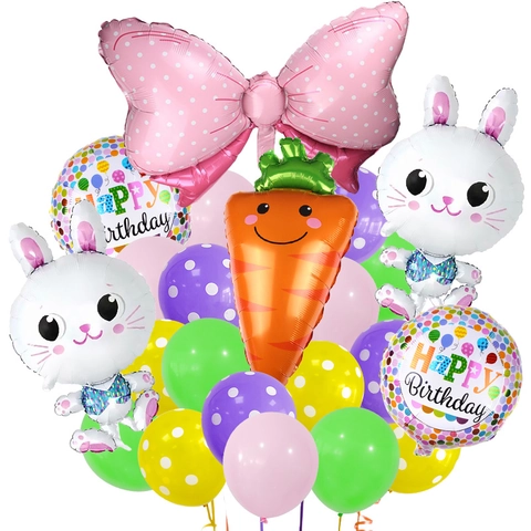 Palloncini In Alluminio E Lattice Coniglio Carota Fiocco Decorazioni Per Scena Di Festa Di Compleanno Regalo Bambini