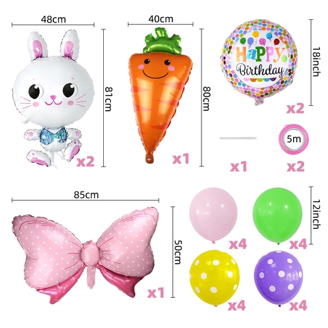Palloncini In Alluminio E Lattice Coniglio Carota Fiocco Decorazioni Per Scena Di Festa Di Compleanno Regalo Bambini