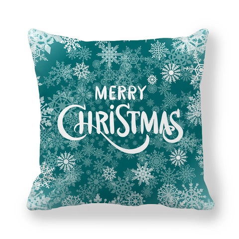Christmas Peach Skin Velvet Pillowcase Merry Christmas Snowflake Reindeer Pattern Decorative Cushion Cover For Home Sofa Decor